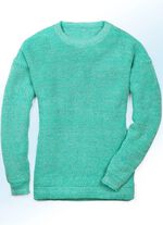 Pullover in 3 Farben mit Baumwolle MINT-WEISS