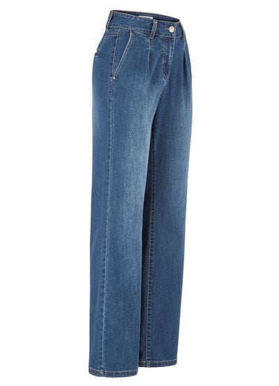 Jeans mit Bundfalten  