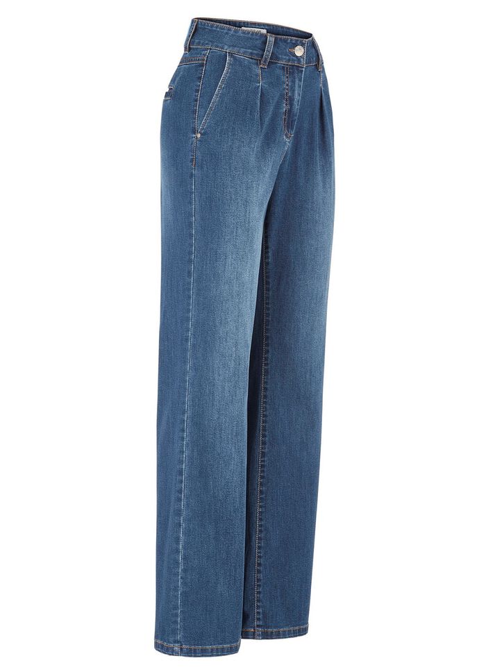 Jeans mit Bundfalten 