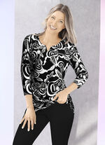 Shirt mit 3/4-langen Ärmeln 