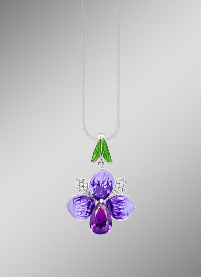 Blumen-Anh&auml;nger mit Zirkonia 