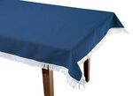 Wind- und wetterfeste Gartentischdecke mit Fransenabschluss BLAU