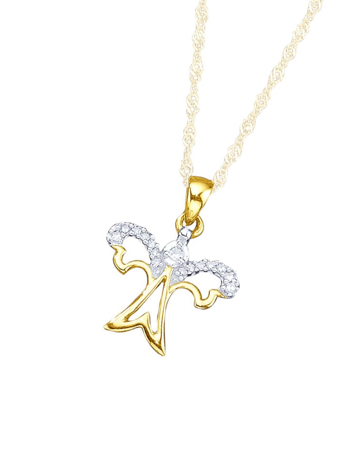 Schutzengel-Anhänger mit 15 Diamanten 