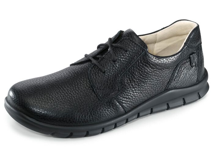 Waldl&auml;ufer Schn&uuml;rschuh aus hochwertigem Hirsch-Nappaleder SCHWARZ