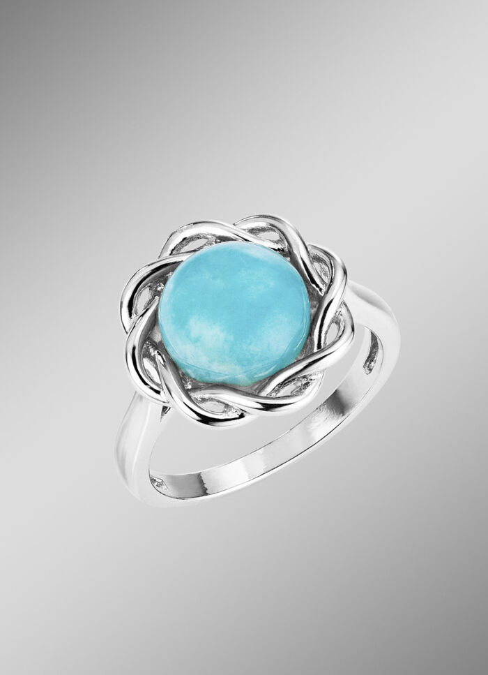 Eleganter Damenring mit echt Amazonit 