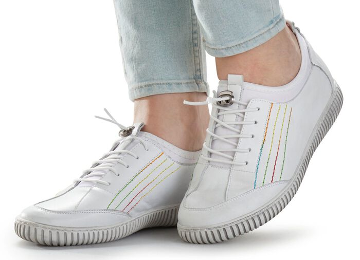Gemini Sneaker mit elastischem Textilmaterial WEISS
