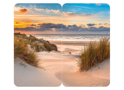 Herdabdeckplatten aus Glas, 2er-Set, Motiv Düne 