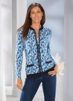 Shirtjacke mit Kontrastblende 