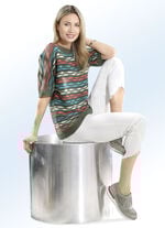 Hose in 7/8-L&auml;nge mit interessantem Fransenabschluss ECRU