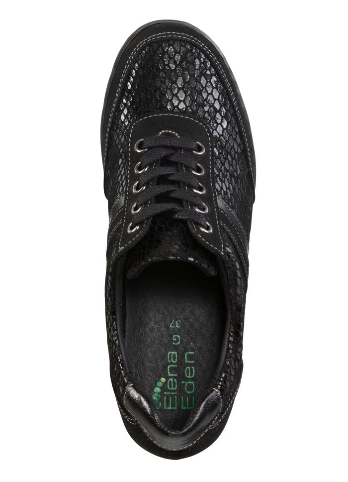 ELENA EDEN Schn&uuml;rschuh mit Nappaleder-Bes&auml;tzen SCHWARZ