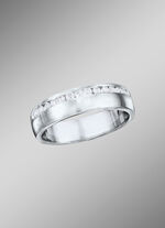 Mattierter Damenring aus Platin mit Brillanten 