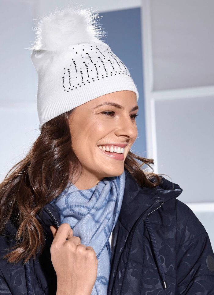 Stilvolle Damen-M&uuml;tze mit Glitzersteinchen 