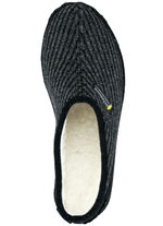 Gefütterte Herren-Hausschuhe, mit Schurwolle GRAU-SCHWARZ