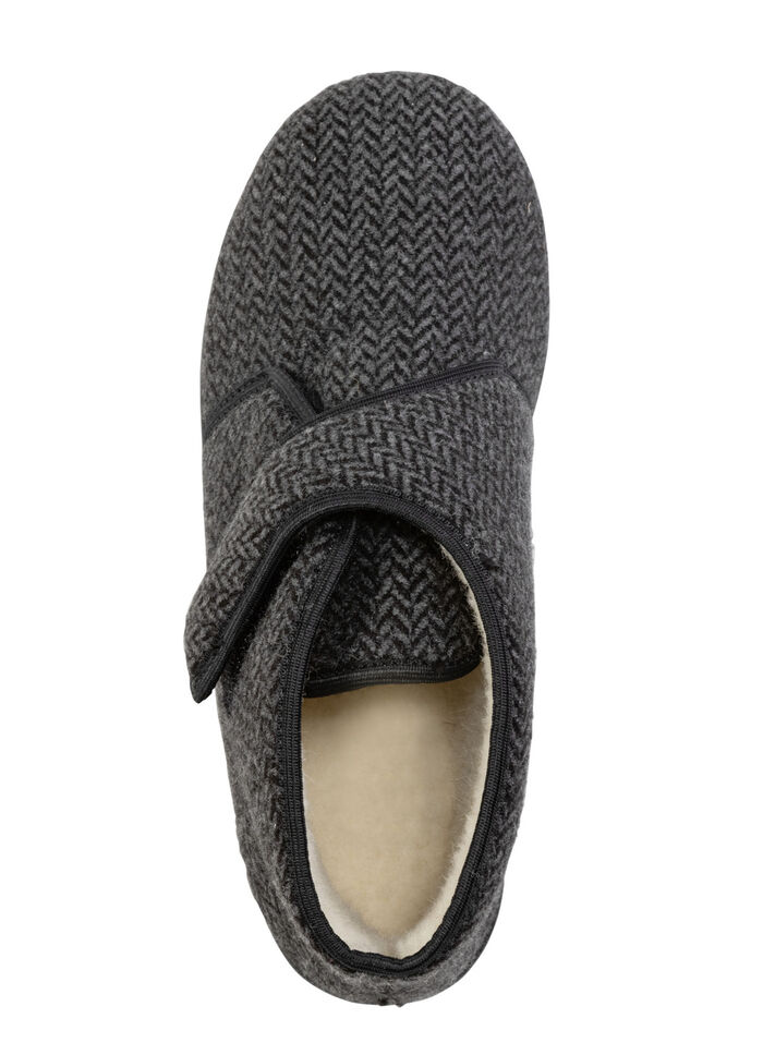 Textil-Stiefelette mit dezentem Fischgrat-Muster ANTHRAZIT