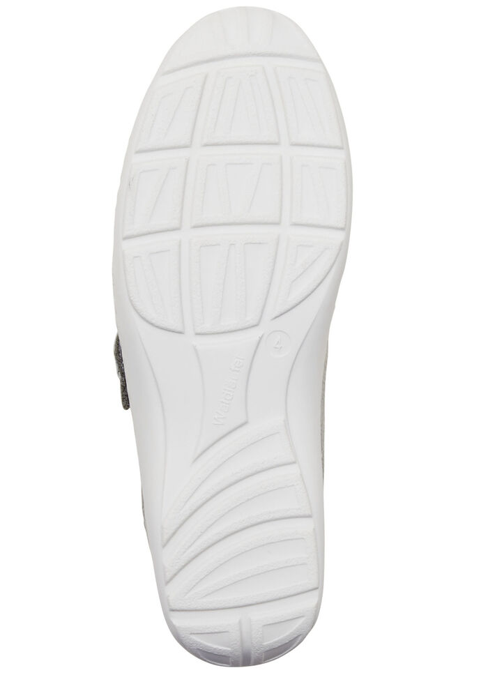 Waldläufer, bequeme Damen-Slipper, Weite H, mit herausnehmbarem Fußbett MATTSILBER