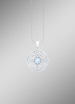 Durchbrochener Anh&auml;nger mit Blautopas und Zirkonia 