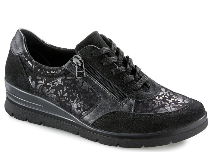 Schn&uuml;rschuh mi Seitenrei&szlig;verschluss SCHWARZ