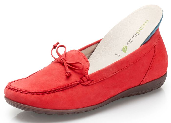 Waldl&auml;ufer Slipper mit Zierschleife HELLROT