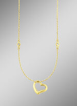 Herz-Anhänger mit synth. Zirkonia und Ankerkette 