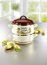 Kartoffeldämpfer aus emailliertem Stahlblech 