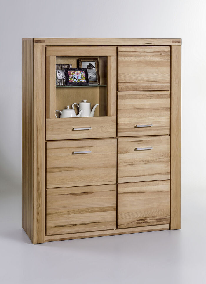Highboard mit Massivholzfronten KERNBUCHE