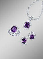 Schmuck-Set, 4-teilig mit Wei&szlig;goldauflage AMETHYSTLILA