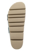 ELENA EDEN, bequeme Damen-Pantoletten, Weite H, mit Klettspange HELLBLAU