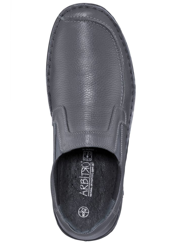 Slipper aus genarbtem Nappaleder GRAU