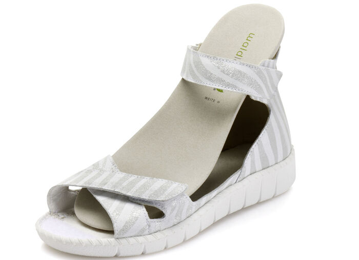 Waldläufer Sandale mit seitlichem Gummizug WEISS