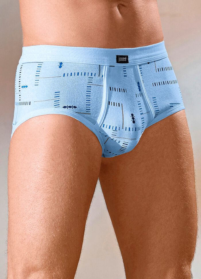 Viererpack Slips aus Feinripp mit Eingriff, bunt dessiniert 