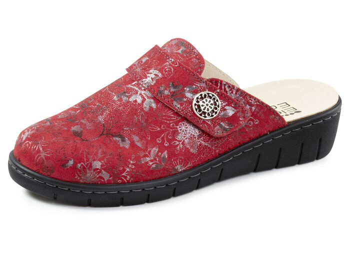 ELENA EDEN, klassiche Damen-Clogs, Weite H, mit herausnehmbarem Fußbett ROT