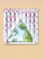 2-teiliger Fensterbehang mit Rosenmotiv WEISS-ROSE