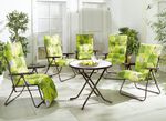 Gartenmöbel mit lackiertem Stahlrohrgestell und Federbespannung 