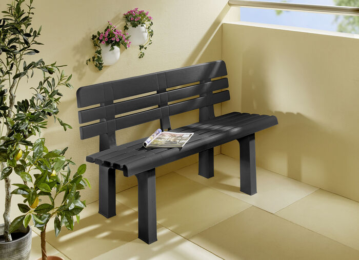 Kompaktes Bänkchen Genziana für 2 Personen ANTHRAZIT