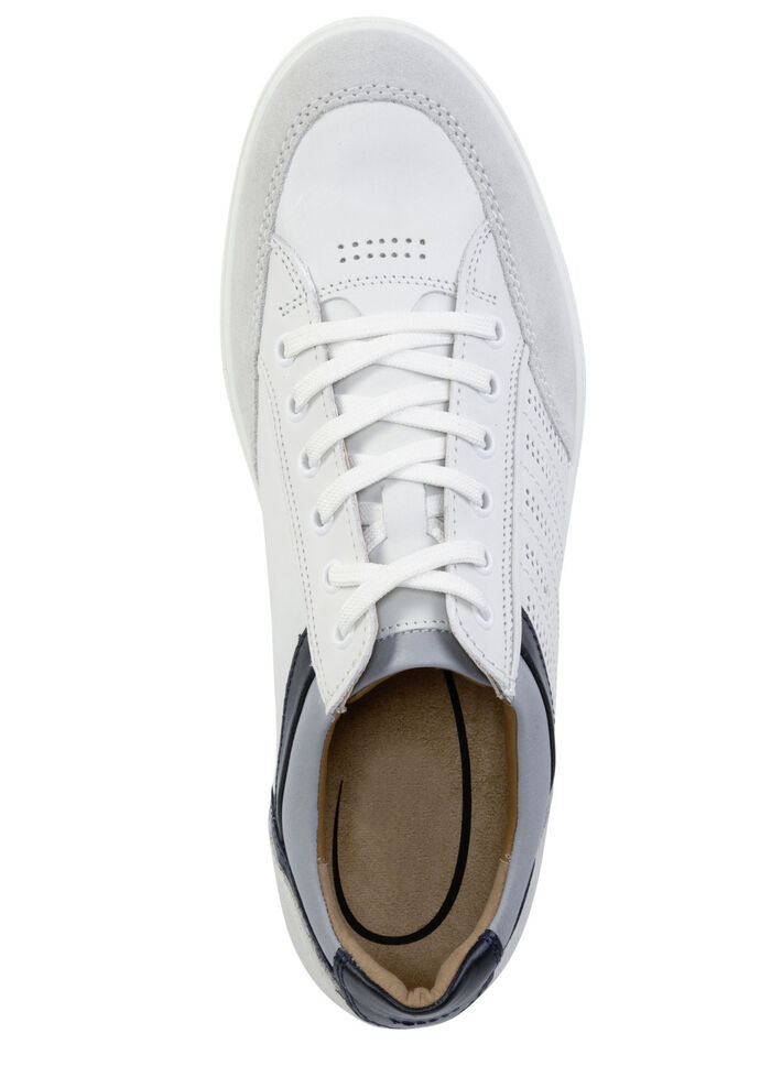 GINO Galante Sneaker mit Kontrast-Bes&auml;tzen und Zierlochung WEISS