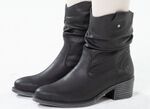 Rieker Western-Stiefelette aus weichem Synthetikmaterial mit Raffung SCHWARZ