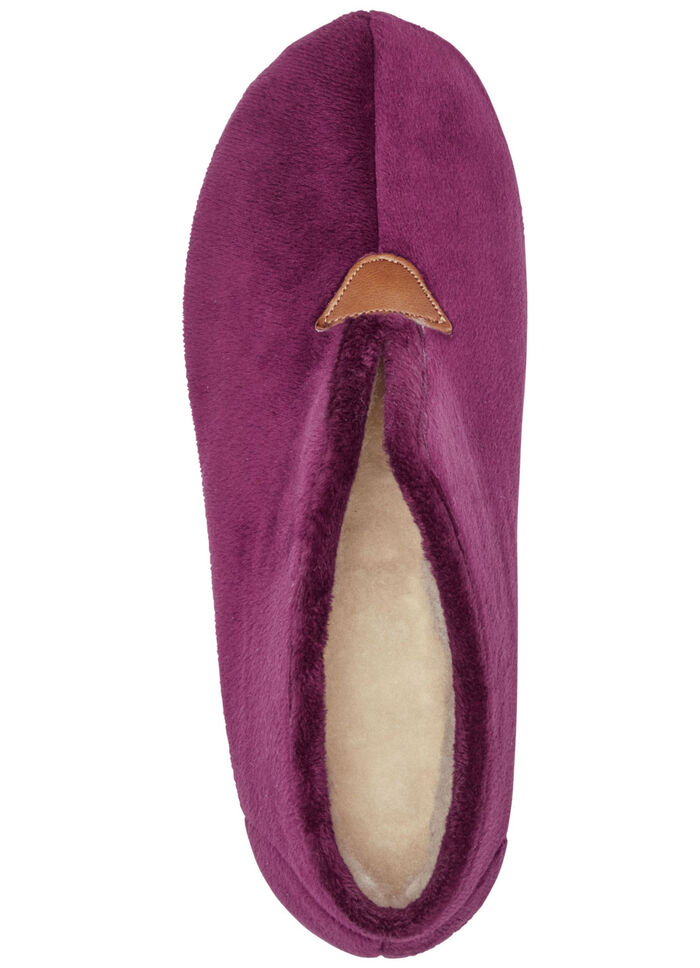 Laurina Hausschuh aus samtigen Textilmaterial BORDEAUX