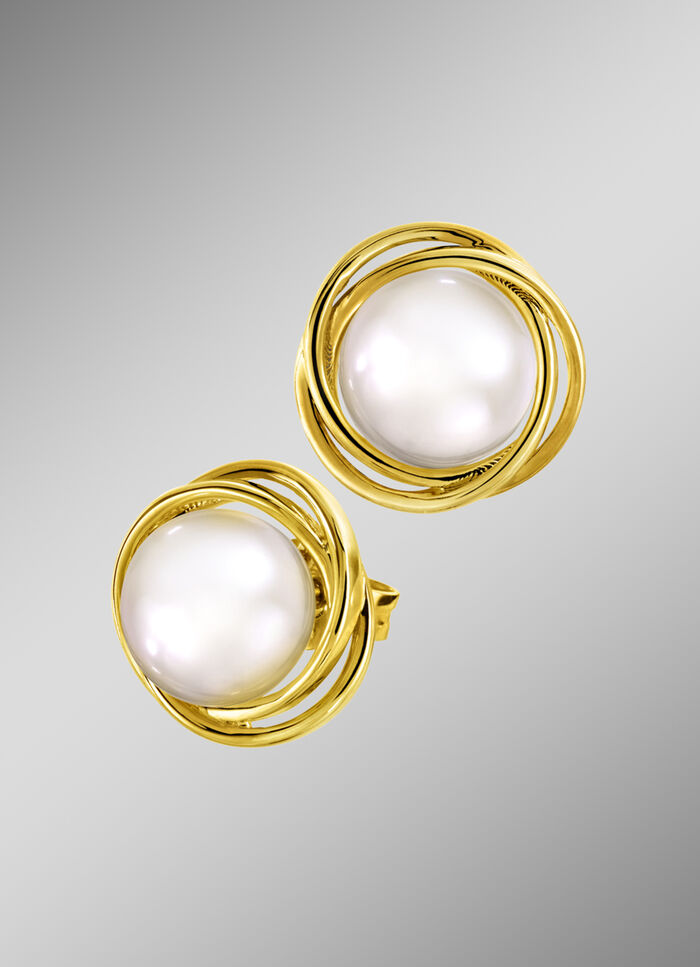 Ohrstecker mit S&uuml;&szlig;wasser-Zuchtperlen-Bouton 