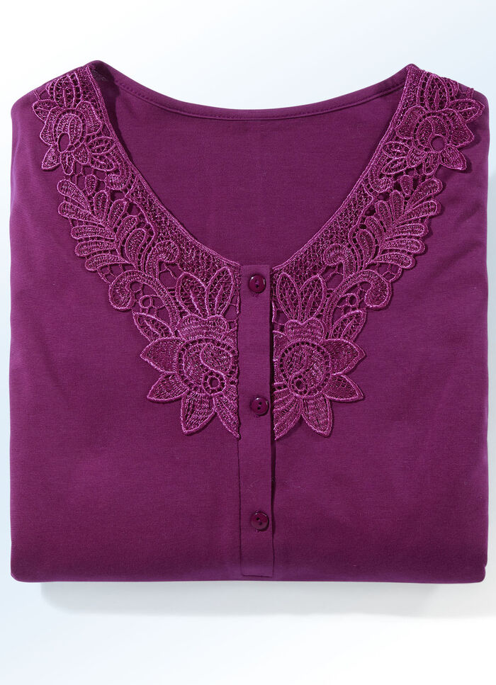 Zweierpack Nachthemden mit Knopfleiste und Spitze 