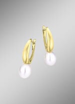 Tropfenförmige Ohrringe mit Süßwasser-Zuchtperlen 