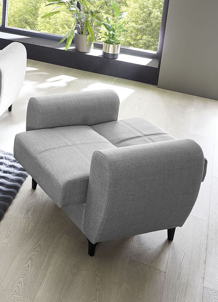 Frei im Raum aufstellbare Polstermöbel mit Bettfunktion GRAU