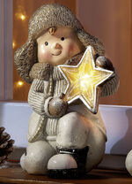Figur Winterkind mit Stern WEISS