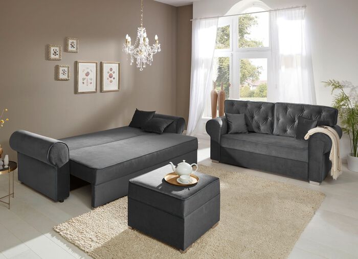 Frei im Raum aufstellbare Polsterm&ouml;bel DUNKELGRAU-GRAU