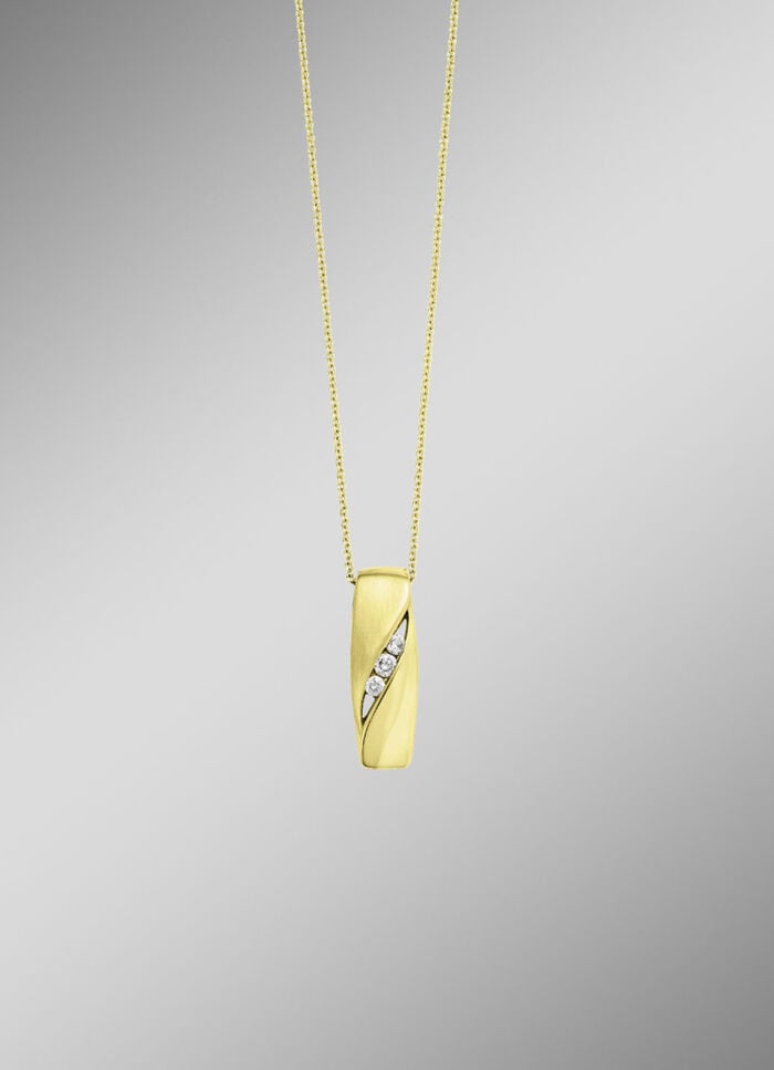Eleganz in Gold: Anhänger mit 3 Brillanten 