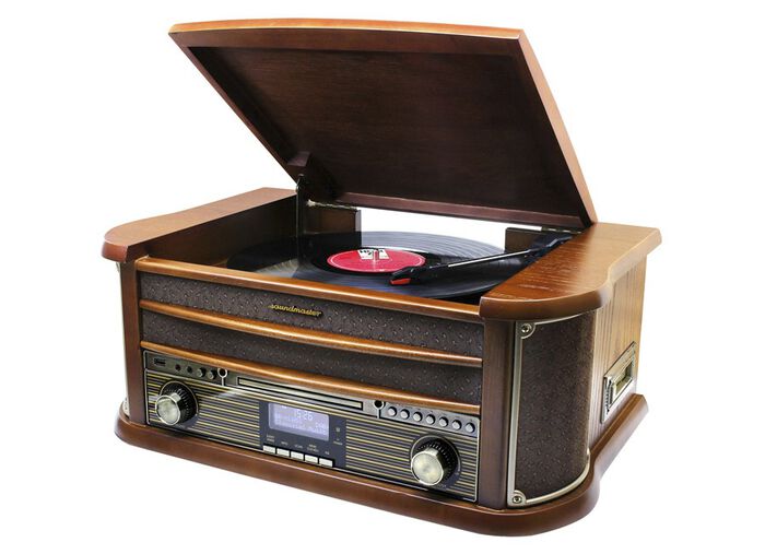 DAB-Nostalgie-Stereoanlage im Echtholzgehäuse 