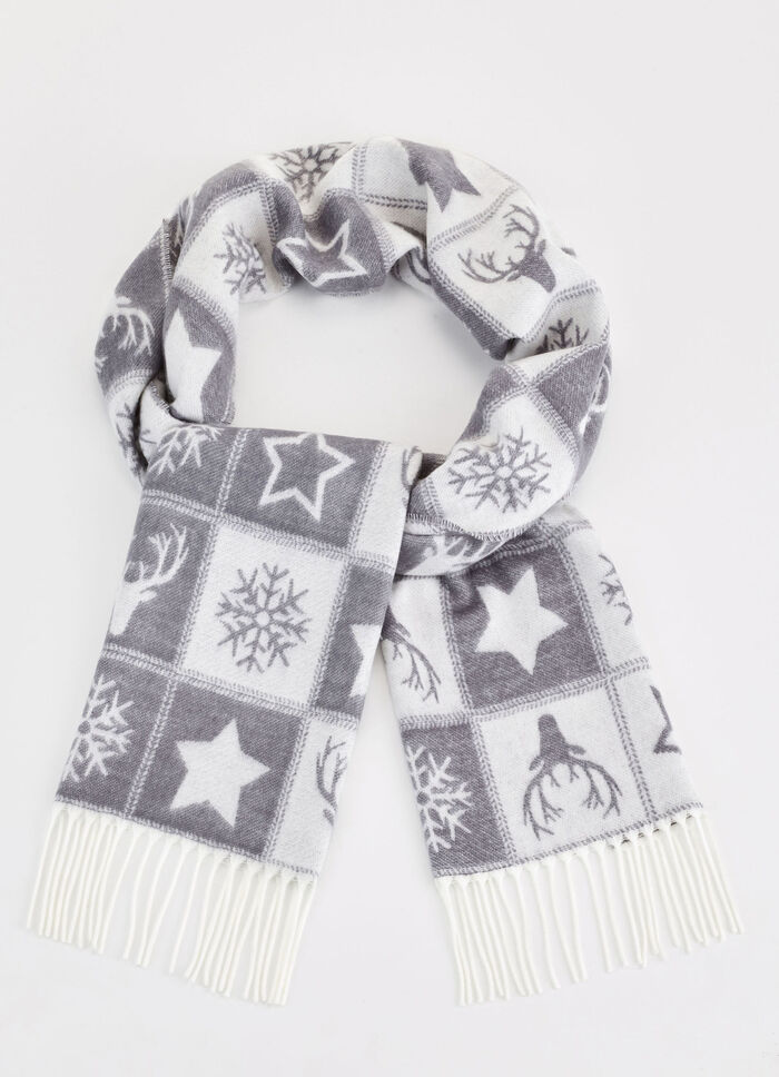 Schal mit winterlichen Motiven 