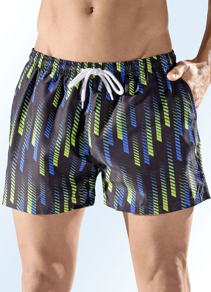 Badeshorts, Ges&auml;&szlig;tasche mit Klettverschluss, Microfaser 