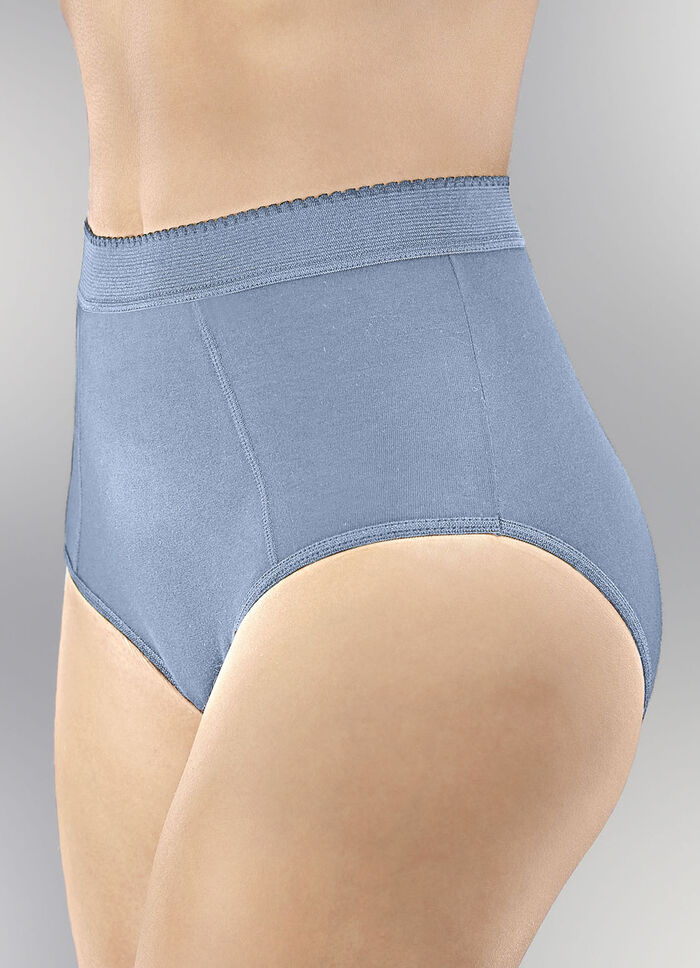 Fünferpack Formslips mit verstärkter Bauchpartie 3X PFLAUME, 2X RAUCHBLAU