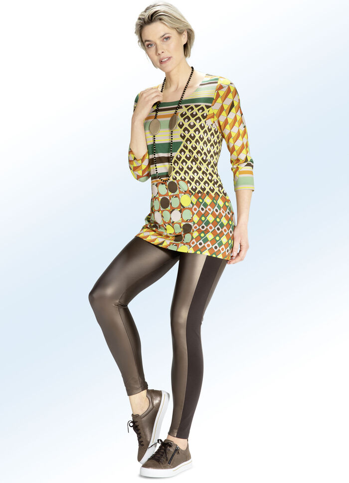 Leggings im angesagten Materialmix NUGATBRAUN