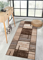Grafisch gemusterte Läufer BRAUN